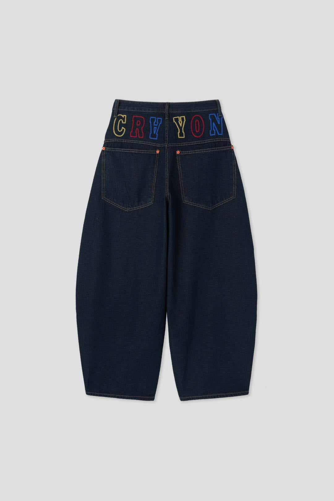 【 $199ONLY!! 】 MADE IN KOREA 顏色刺繡原色彎刀褲