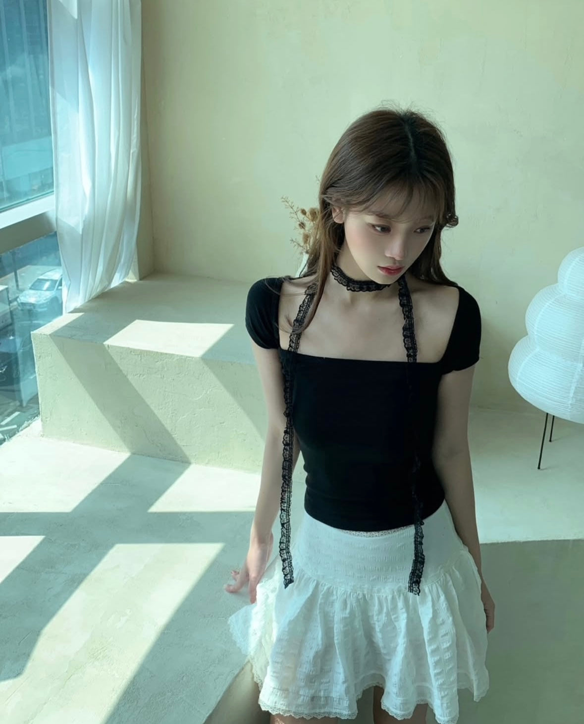 【PRE ORDER】Lace頸帶x方領上衣