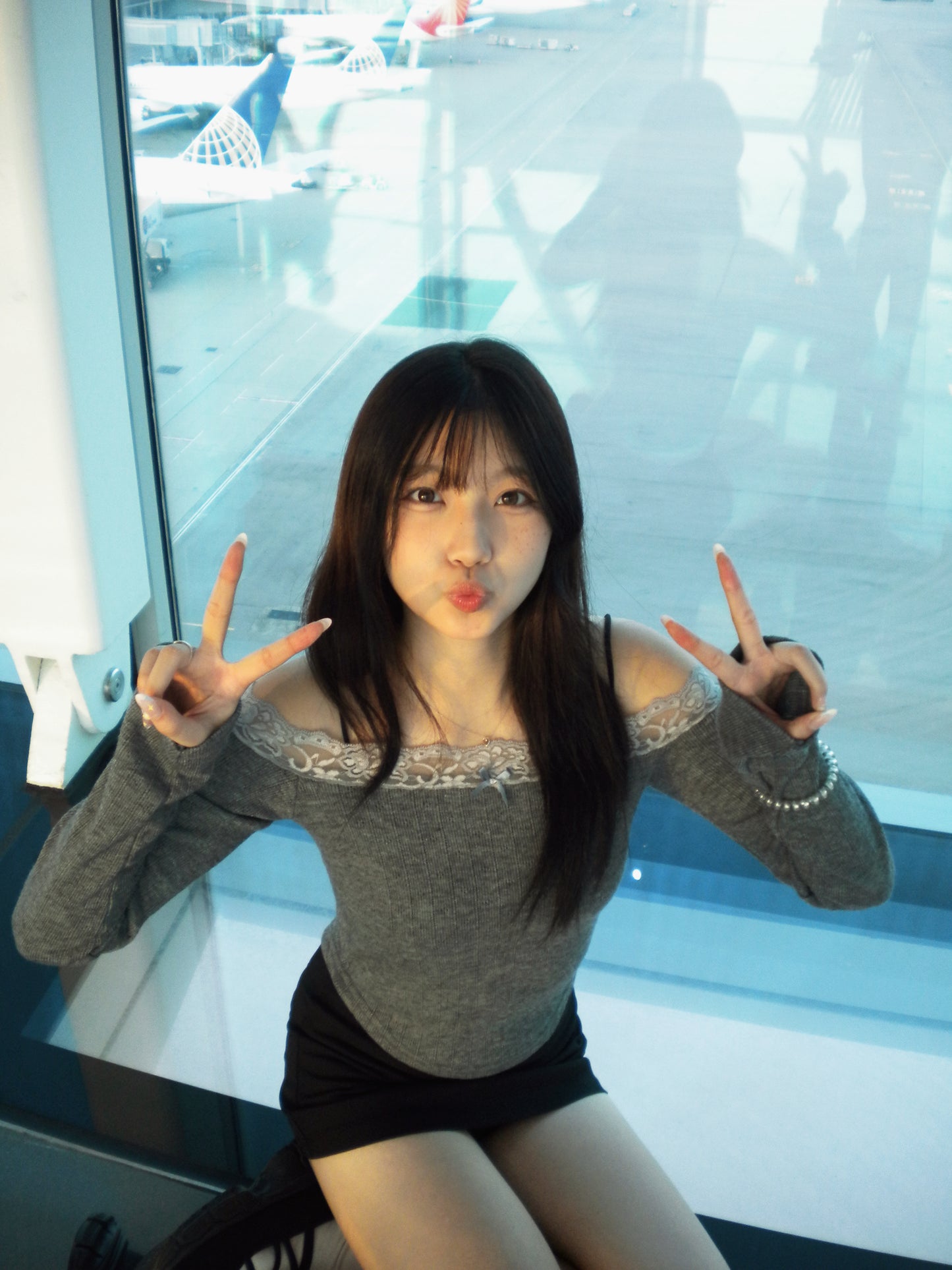 ‹KR 19› 保暖又好看~ Lace邊一字膊