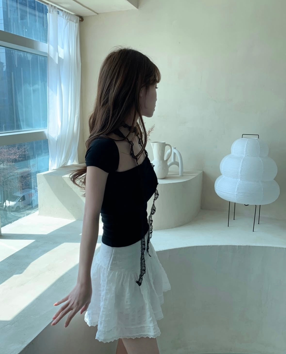 【PRE ORDER】Lace頸帶x方領上衣