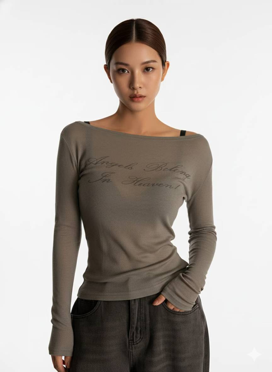 ※預購 透視大領口歐美上衣