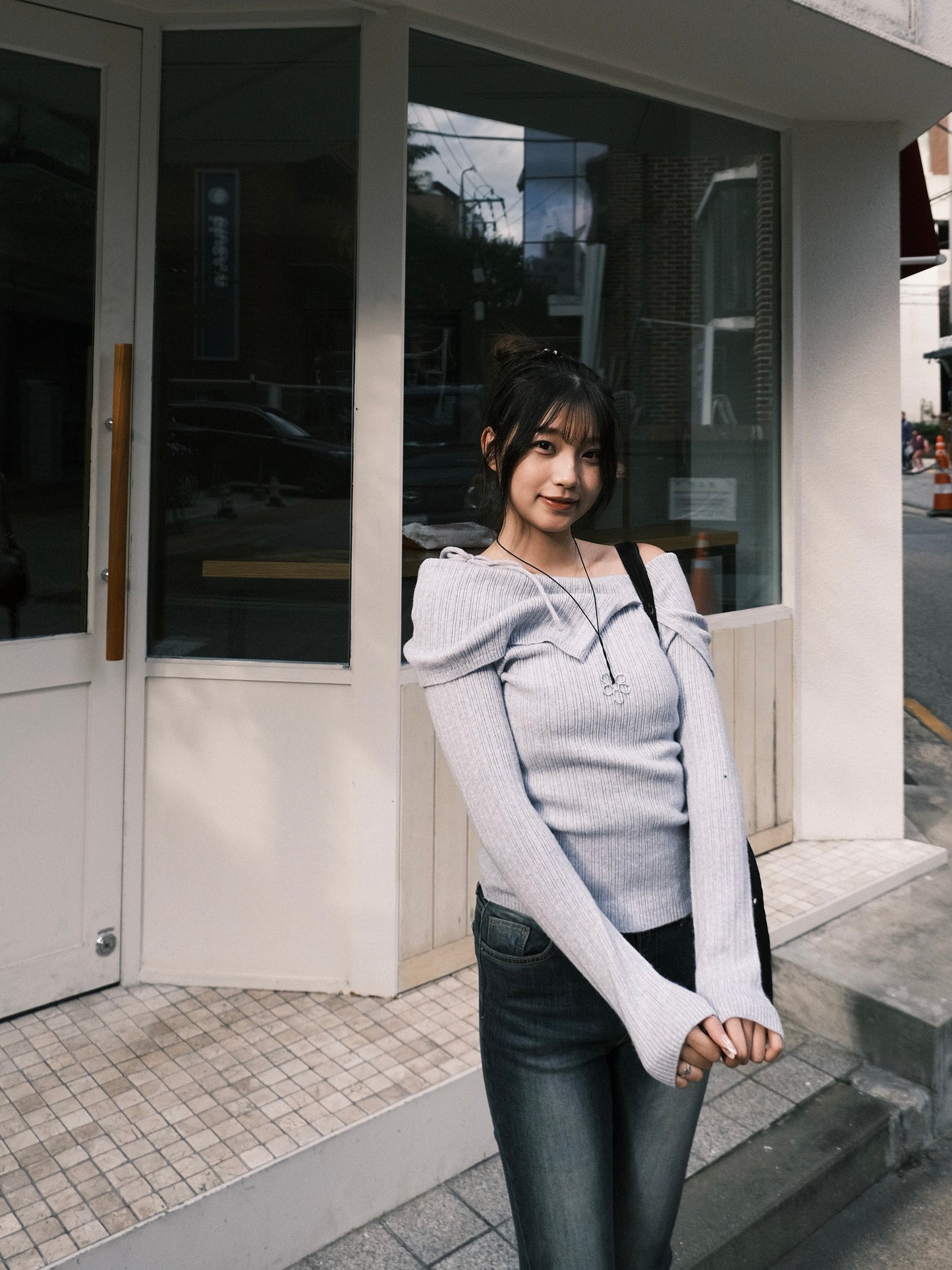 ‹KR 19› 極溫柔款!! 綁帶款落膊針織