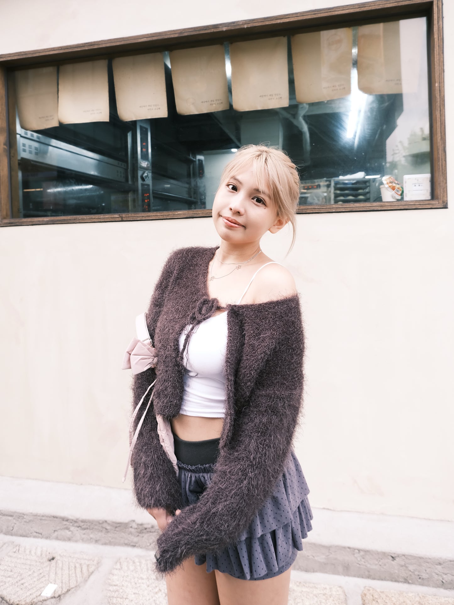 ‹KR 19›High CP~ 保暖軟熟馬海毛毛綁帶外套