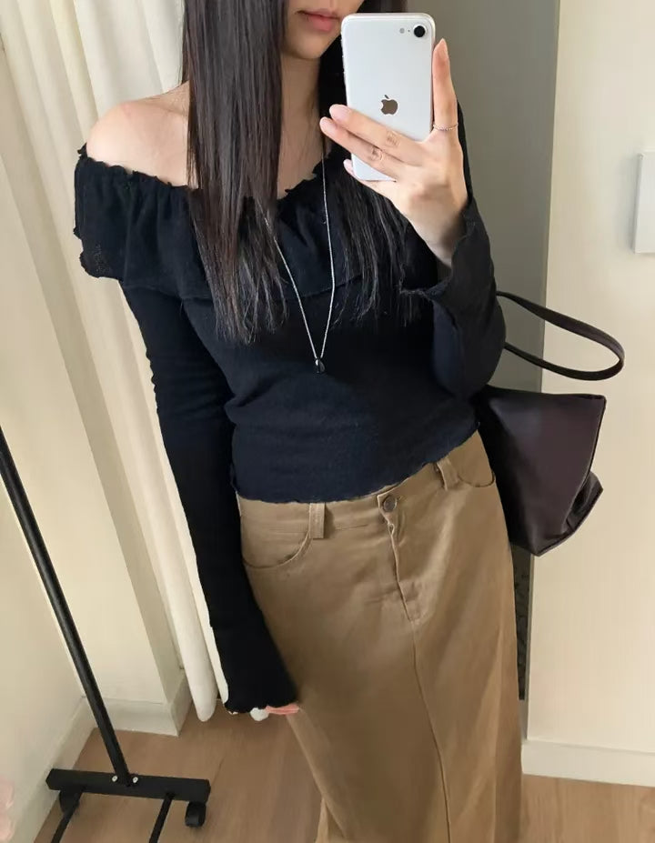 ※預購 軟綿綿捲捲反領Top