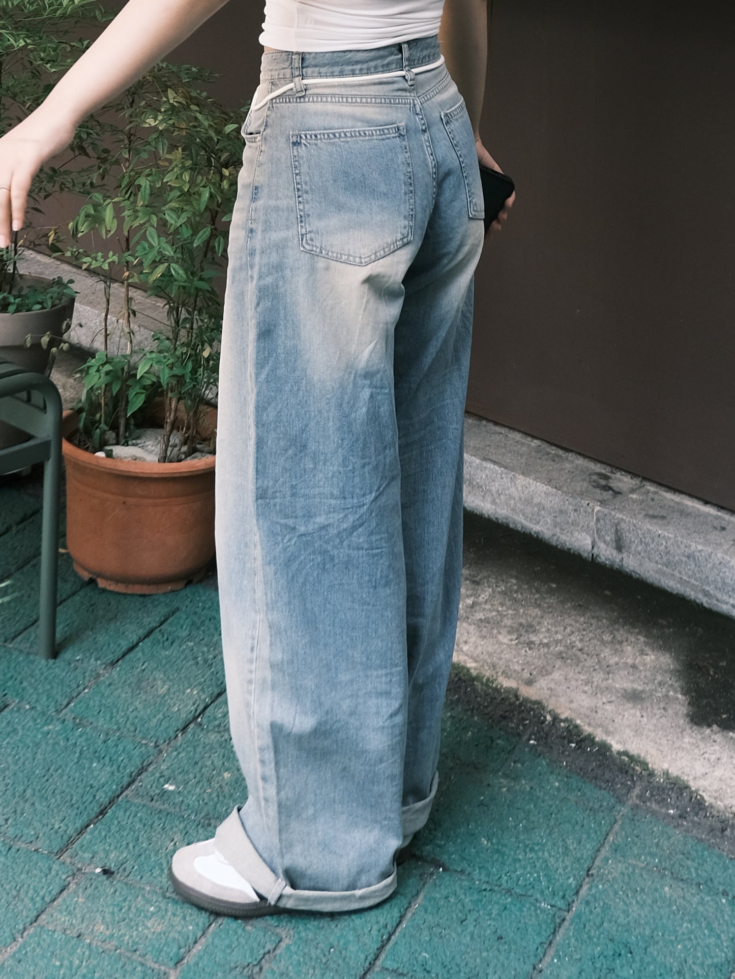 綁繩經典復古Jeans