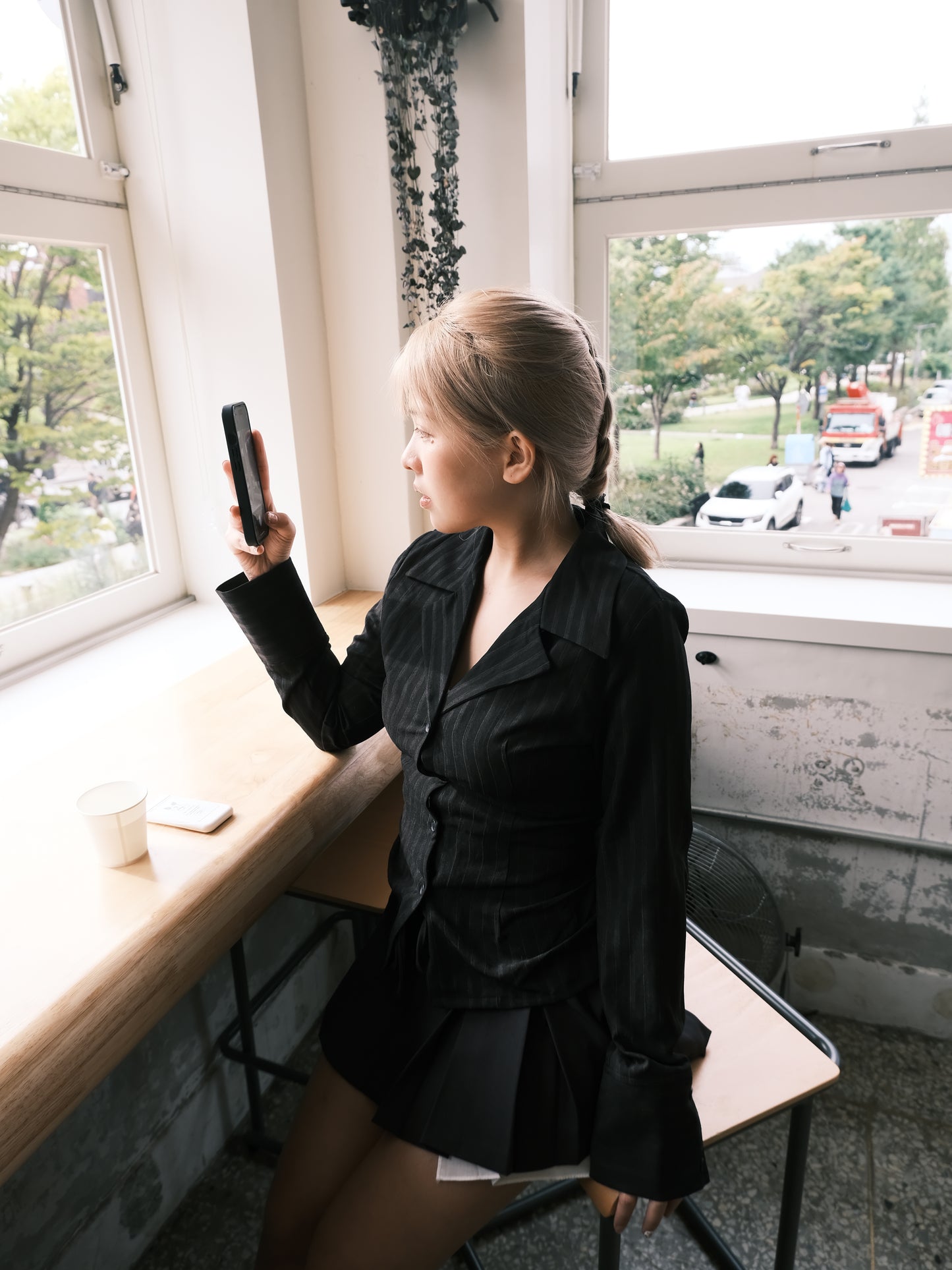 ‹KR 19› 靚到爆!! 高質收腰顯瘦直紋西裝上衣