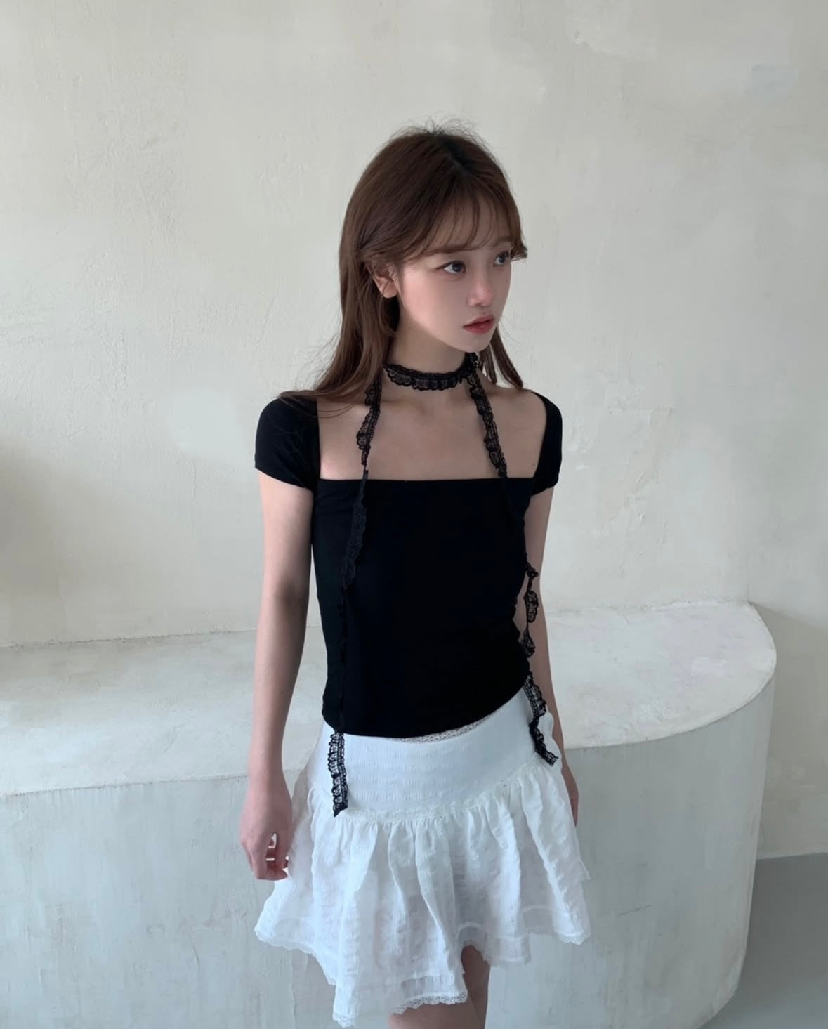 【PRE ORDER】Lace頸帶x方領上衣