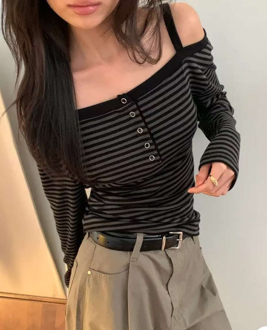 ※預購 間條吊帶貼身上衣