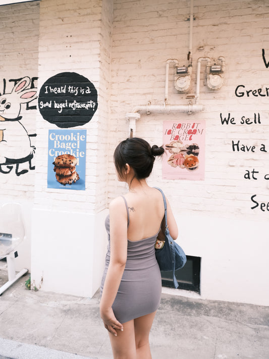 \ 內有Pad!! / 顯瘦性感露背直紋連身裙