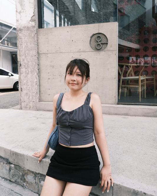 超百搭經典簡約直紋迷你裙