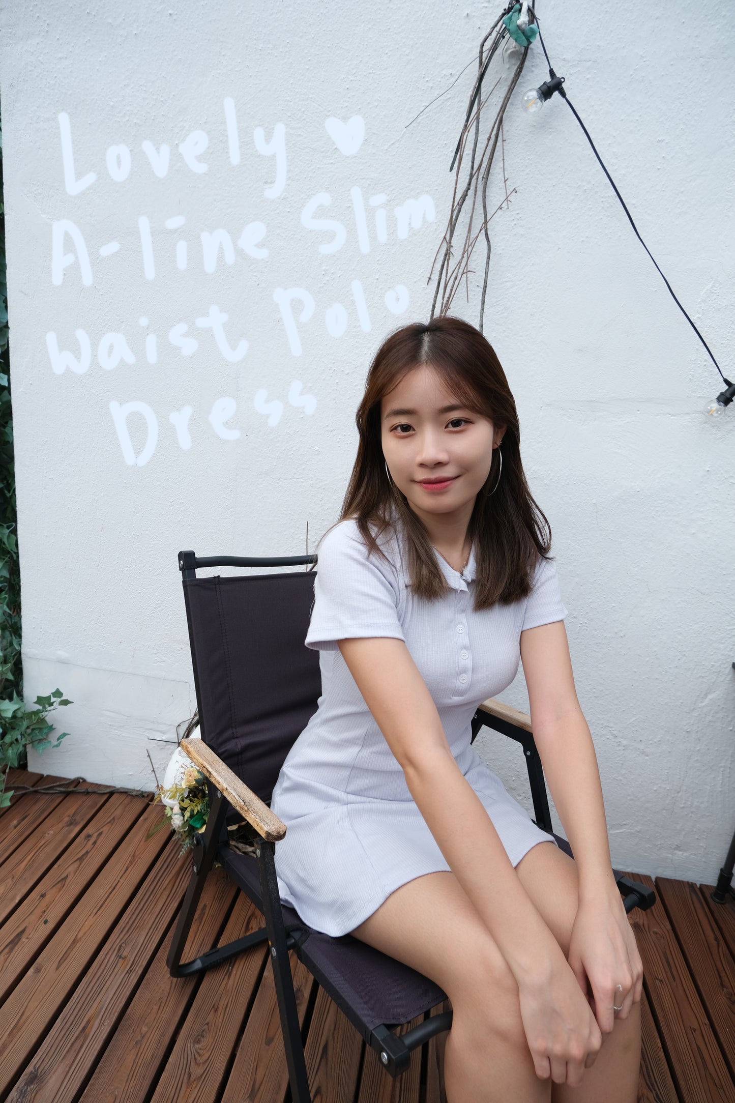 Lovely A-line slim waist Polo dress