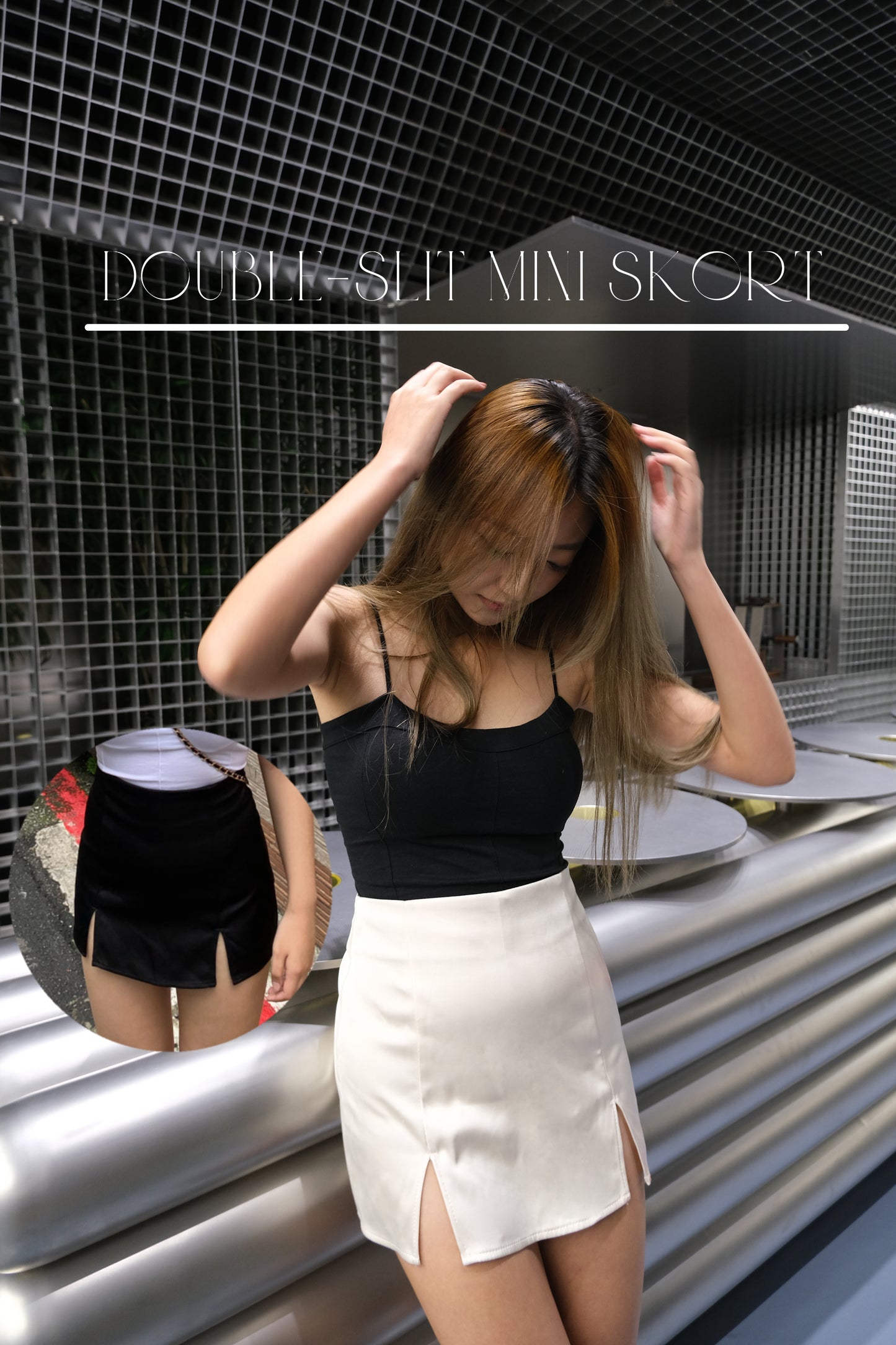 HIGH QUALITY DOUBLE-SLIT MINI SKORT