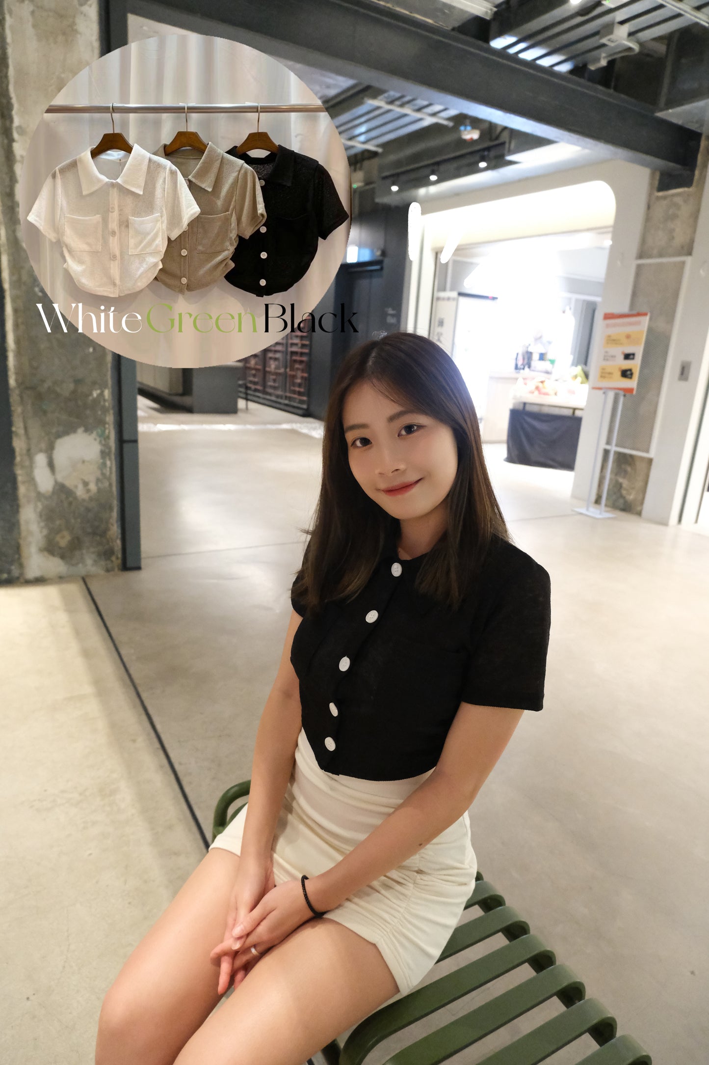 Pocket扣鈕修腰上衣