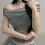 〖暑假團〗簡約特別色✨單肩上衣