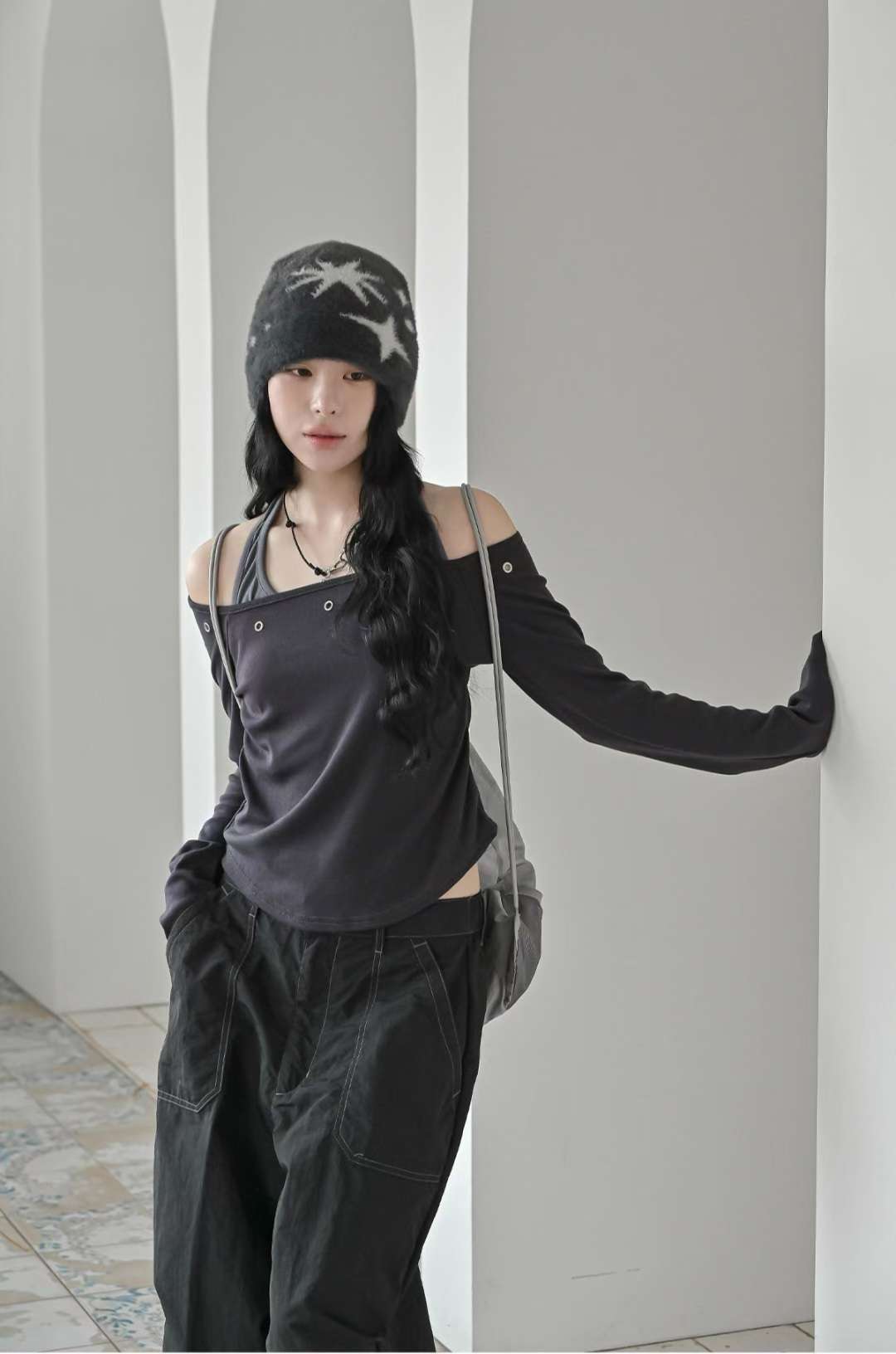 ※預購 KR大熱假兩件型格掛頸Top