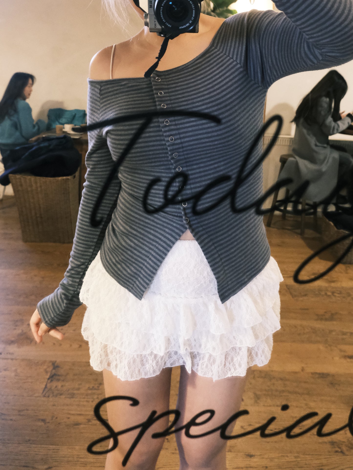 ‹KR21› \內有打底褲/ 超韓～ 迷你Lace層次蛋糕裙