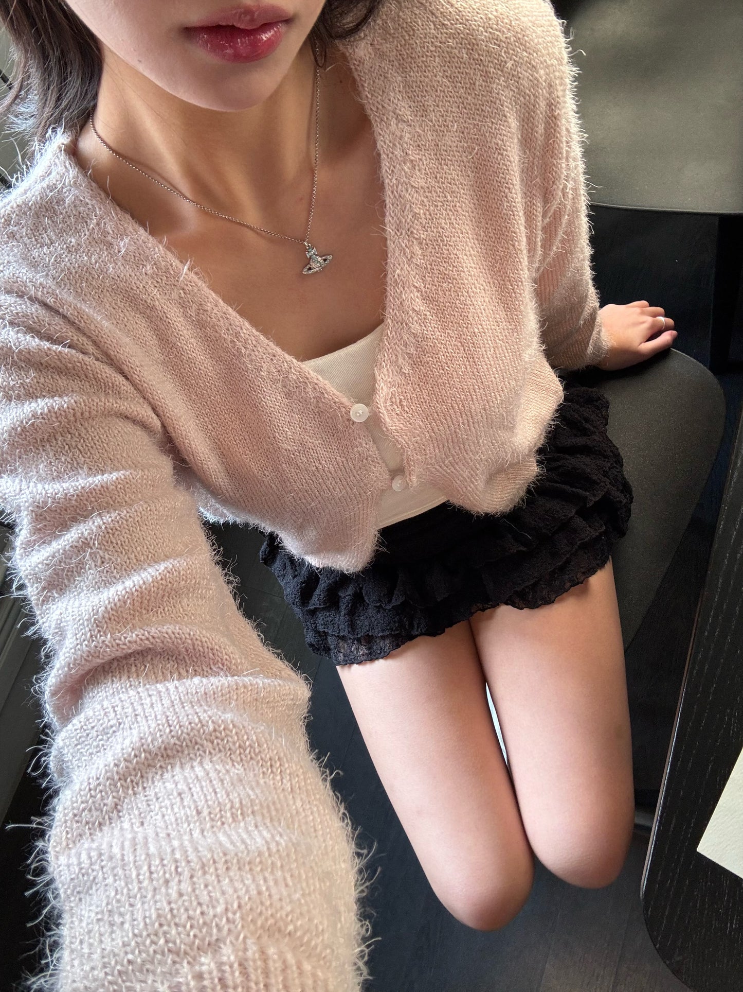 ‹KR21› 性價比!! 超滑毛毛女友感日常爆扣針織外套