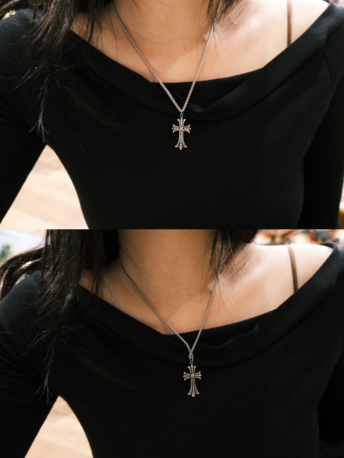 ‹ KR20 › 十字架型格雙面吊墜￼