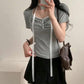 【PRE ORDER】小束胸Lace邊邊Top