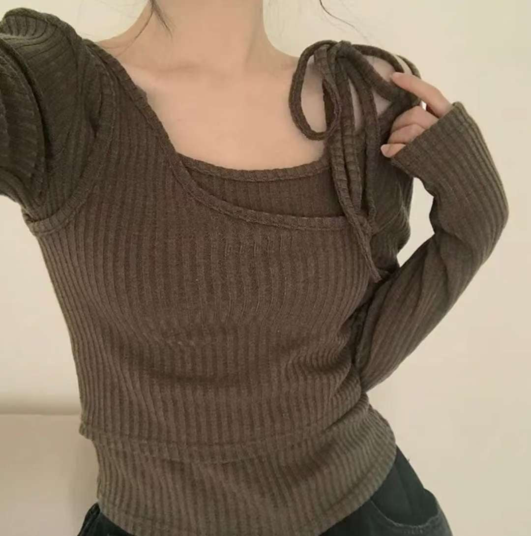 ※預購 不規則拼接直紋上衣