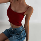 〖暑假團〗低領口露背小捲邊 Bra top