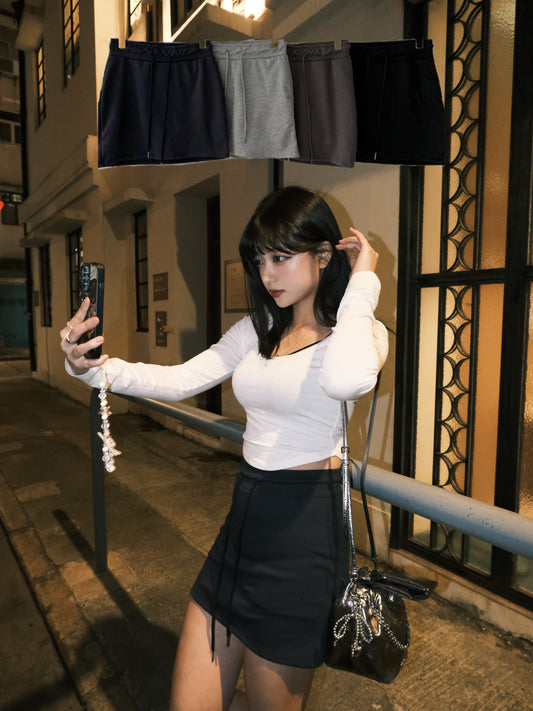 甜辣風~超直身運動棉質短裙(內有打底褲)