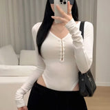 爆扣款歐美露盆骨貼身上衣