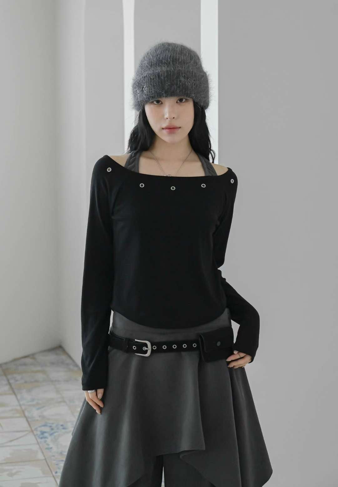 ※預購 KR大熱假兩件型格掛頸Top