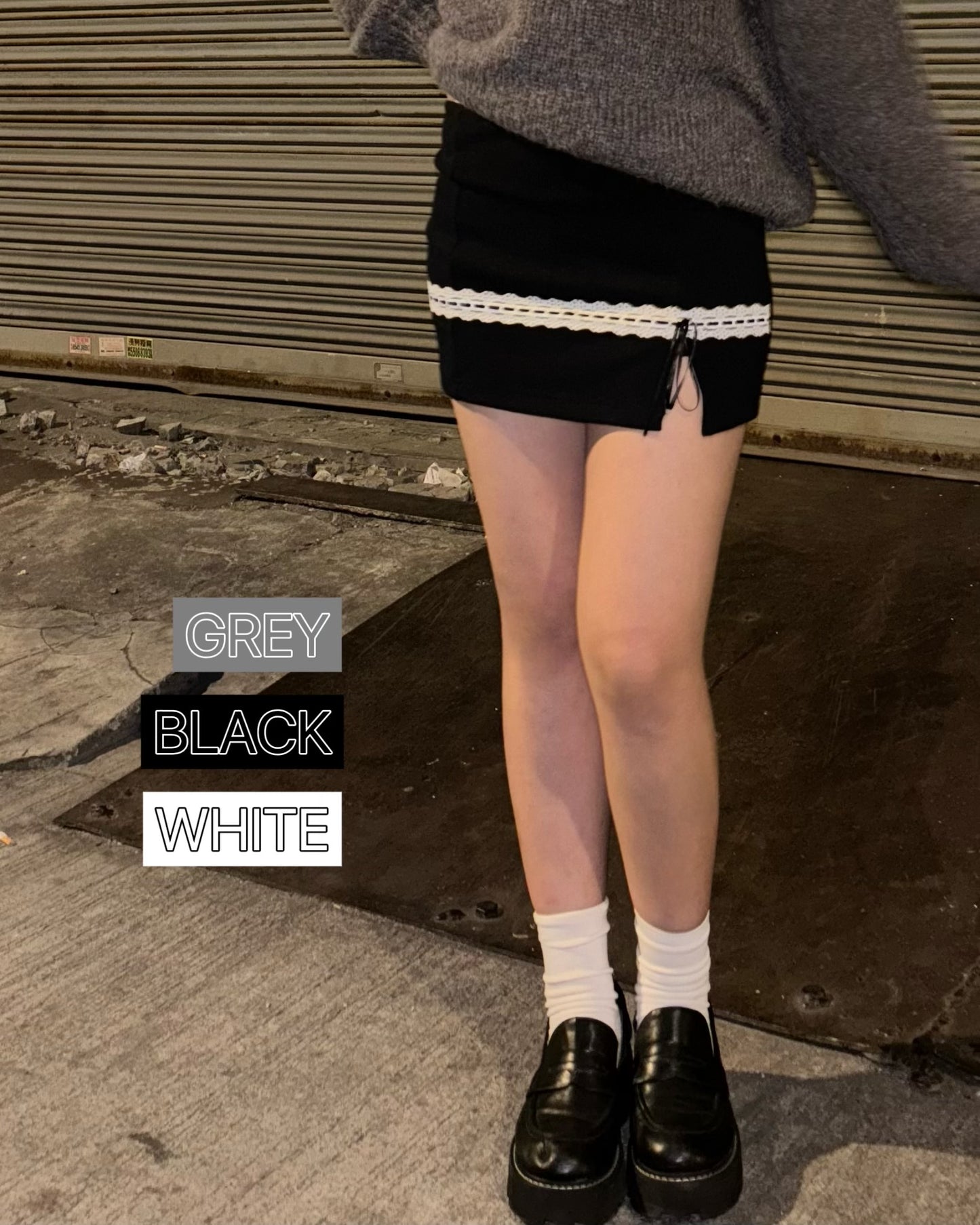Y2K x 芭蕾風 歐美短版型小開叉SK 內有打底褲