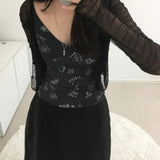 透視暗紋爆扣貼身外套