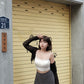 肩帶可調性感可愛泡泡感花邊Bra Top
