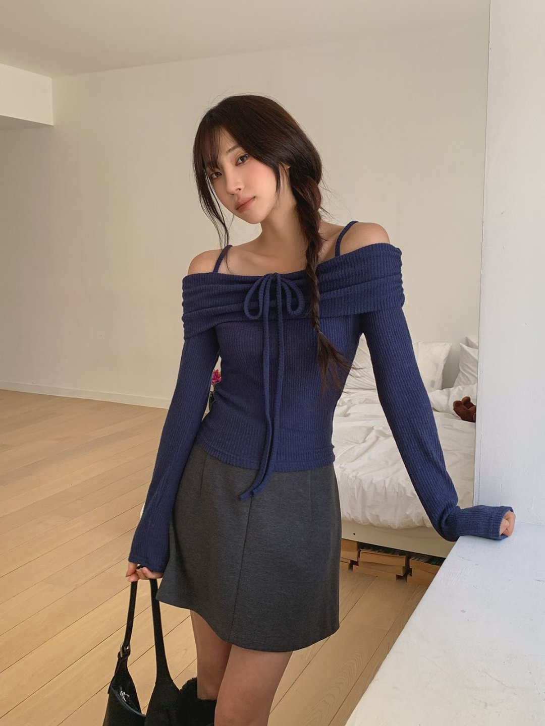 ※預購 吊帶2ways一字膊反領上衣