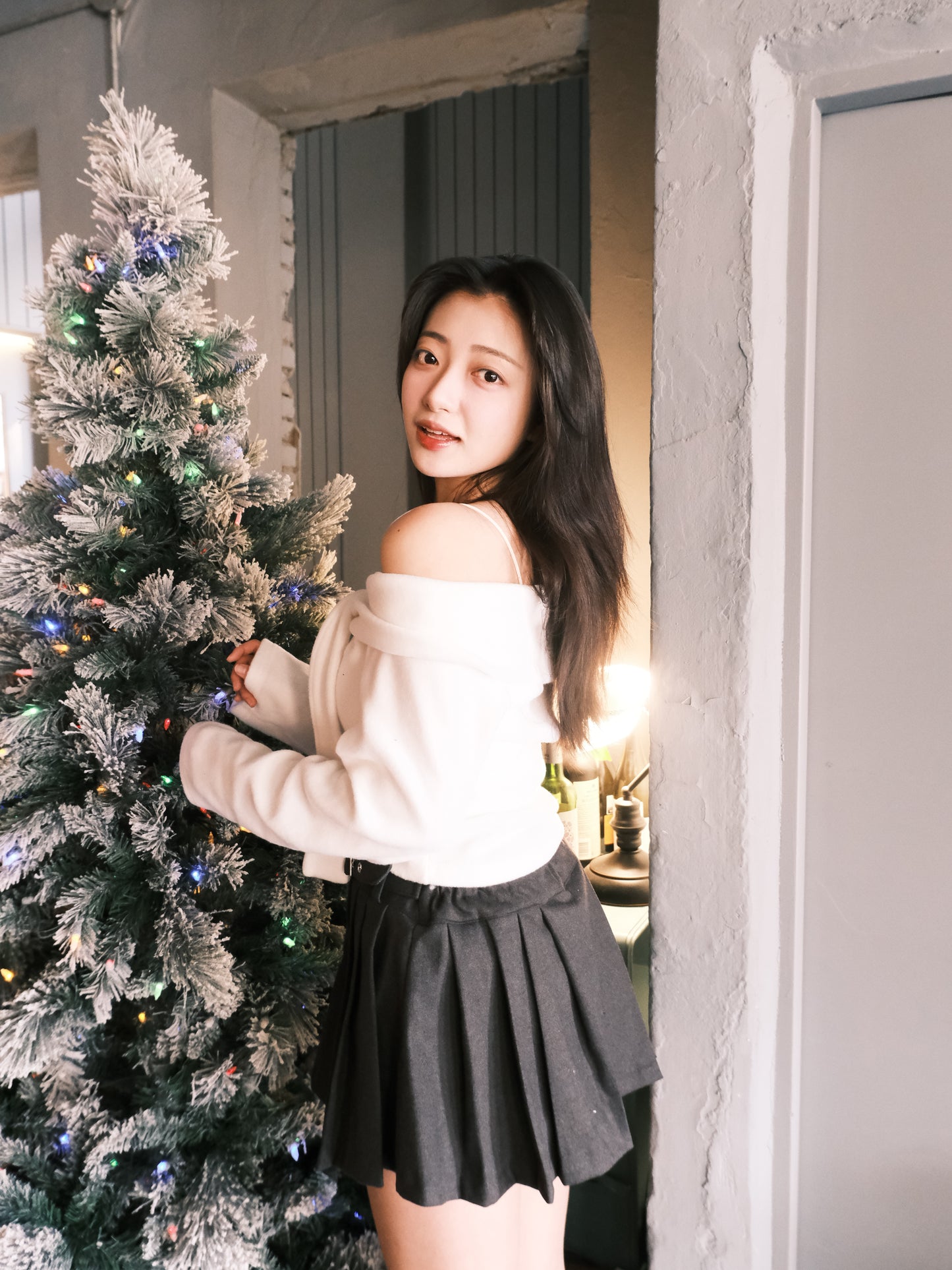 ‹KR21› 高質感超A極挺身腰帶百褶裙