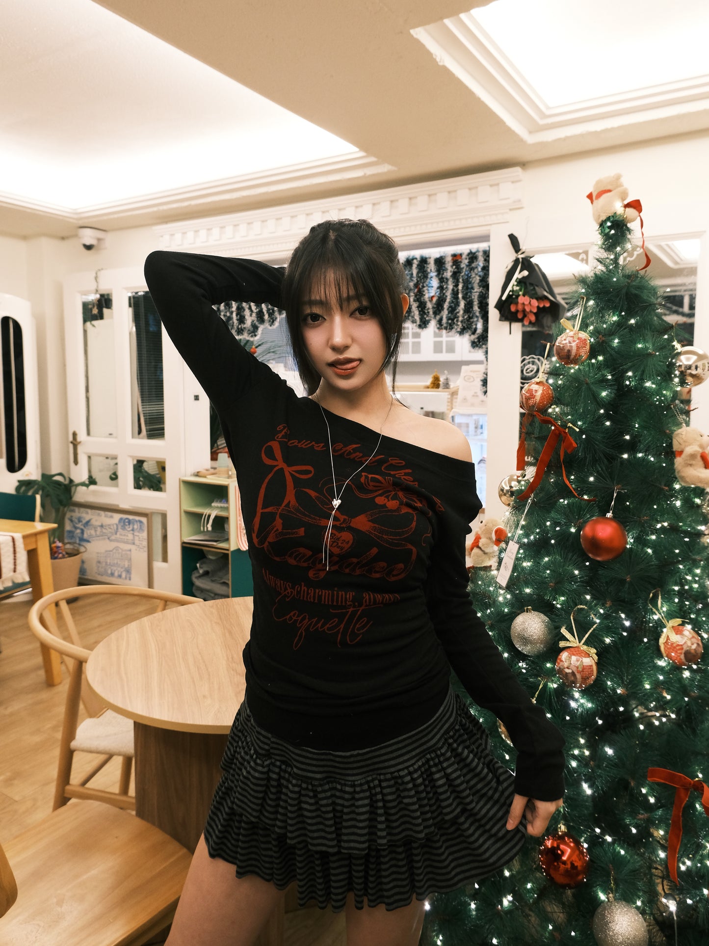 ‹KR21› 間條控必入!! 大彈性型格蛋糕裙