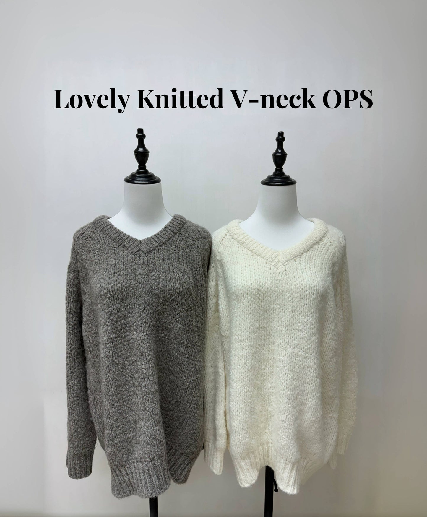 軟棉棉☁️Knitted V-neck OPS