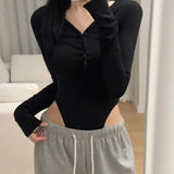 爆扣款歐美露盆骨貼身上衣