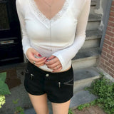 高CP Lace V領上衣