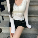 高CP Lace V領上衣