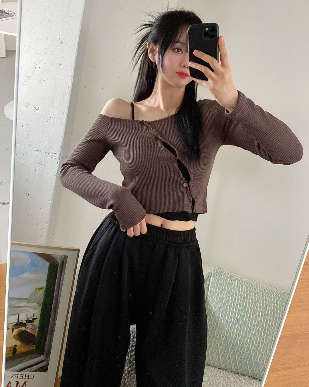 ※預購 自留性感爆扣off shoulder