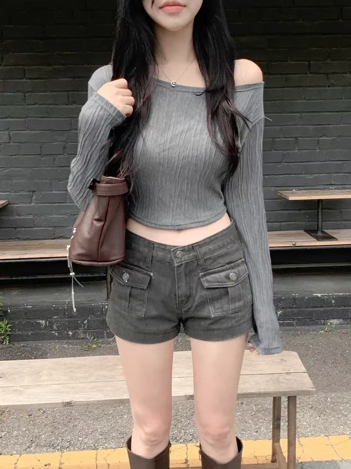 ※預購 樹紋單肩透視Top