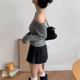 蝴蝶圖案單肩棉質上衣