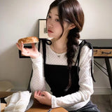 波點長袖連綁帶平口背心