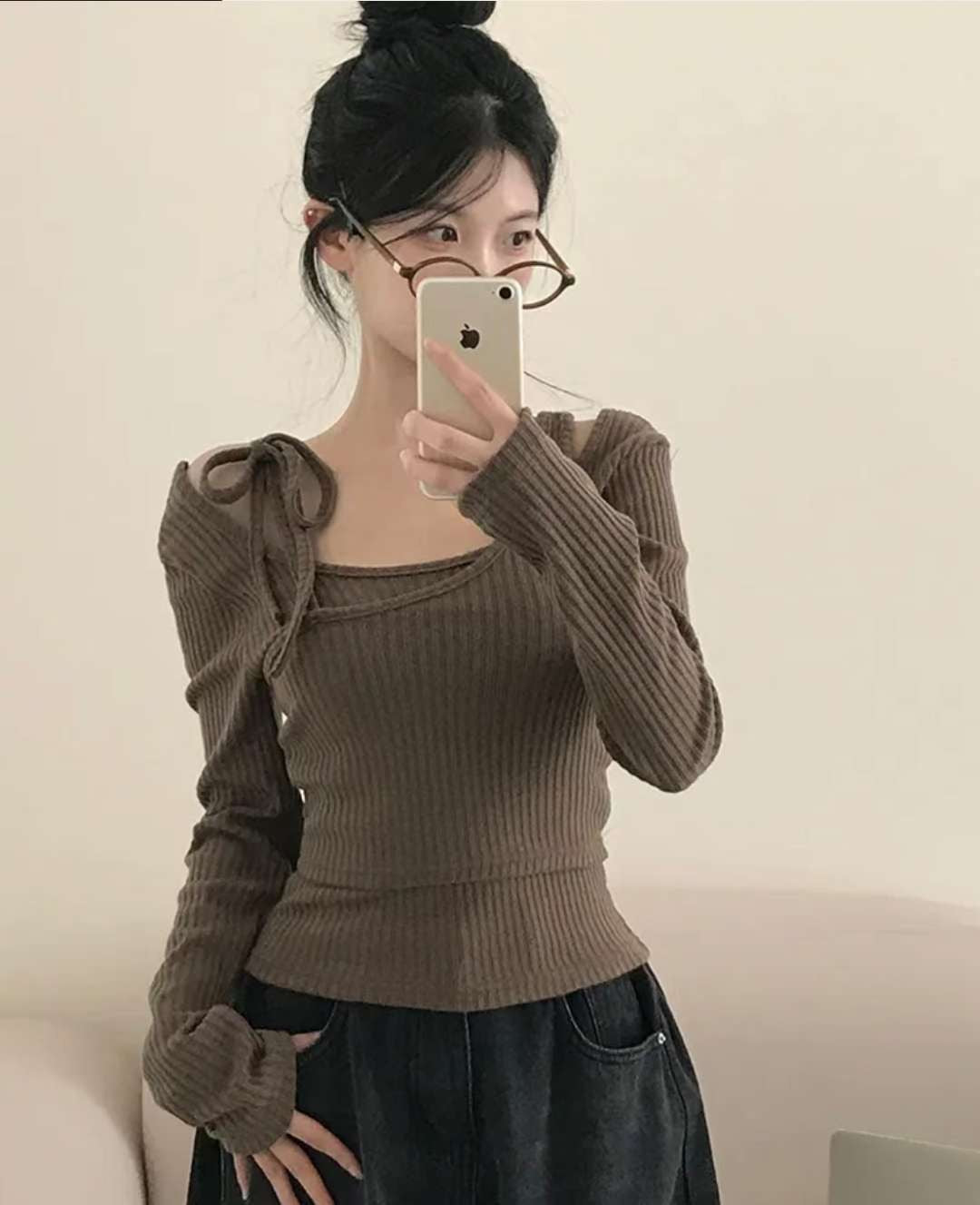 ※預購 不規則拼接直紋上衣