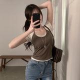 〖慶祝新網站〗舒服好看!! 掛頸背心短袖set ‹3色入›