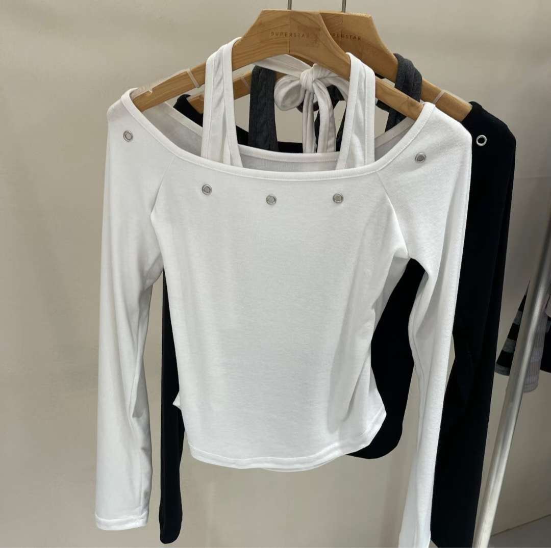 ※預購 KR大熱假兩件型格掛頸Top