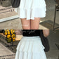 \內有打底褲/ 店主pick!A-line Embossed Multi-layer Mini Skirt