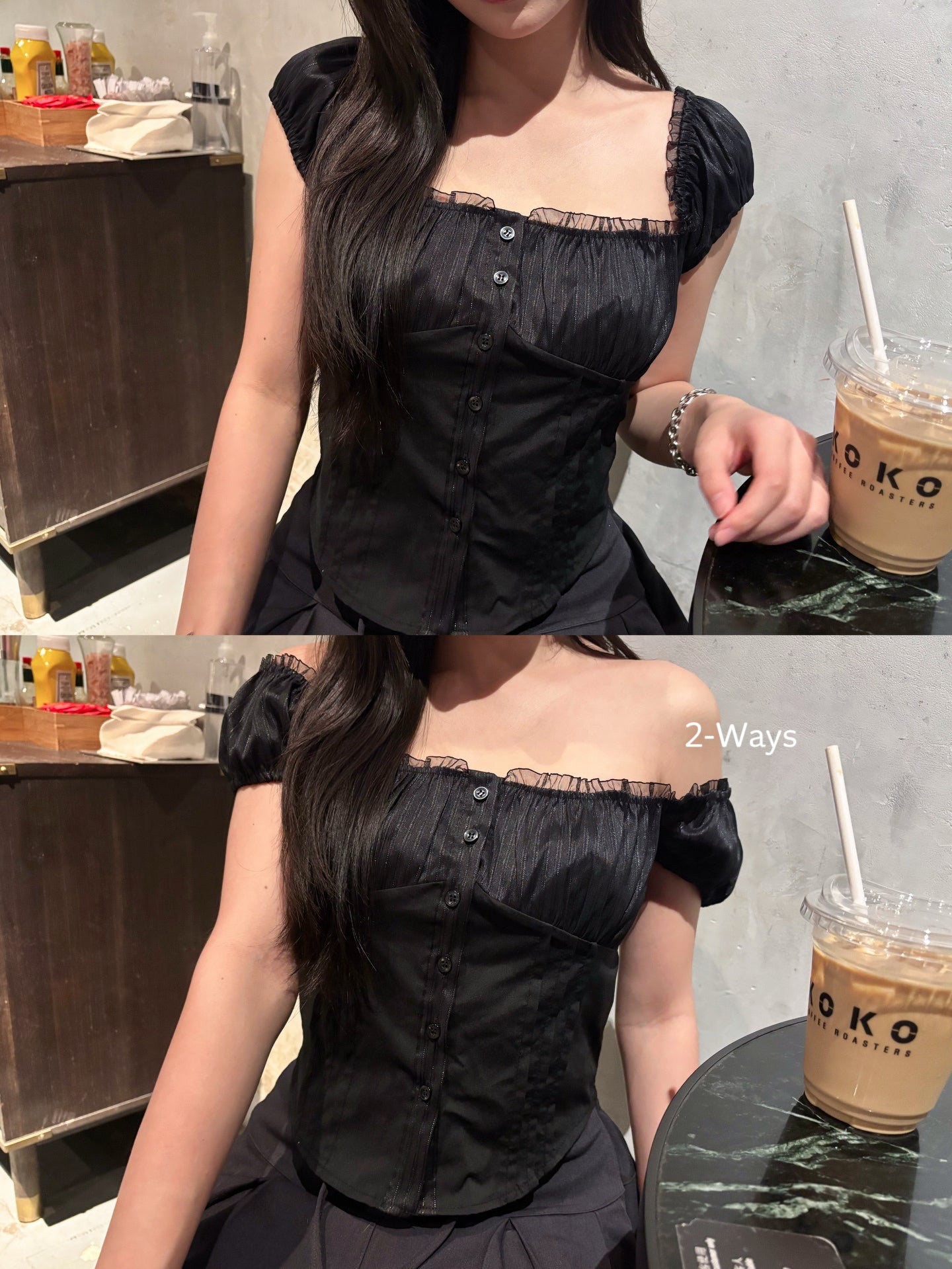 法式浪漫～ 2ways公主Lace上衣 ‹2色入›