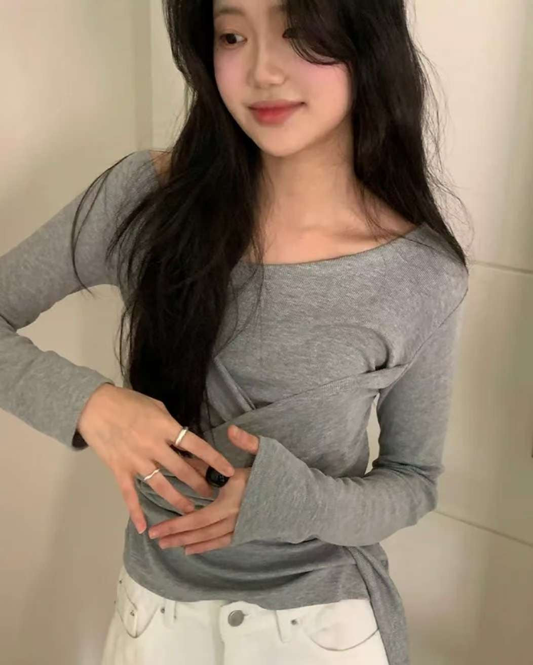 ※預購 單肩彈性綁腰Top