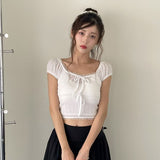 〖慶祝新網站〗短身lace透砂上衣 ‹4色入›