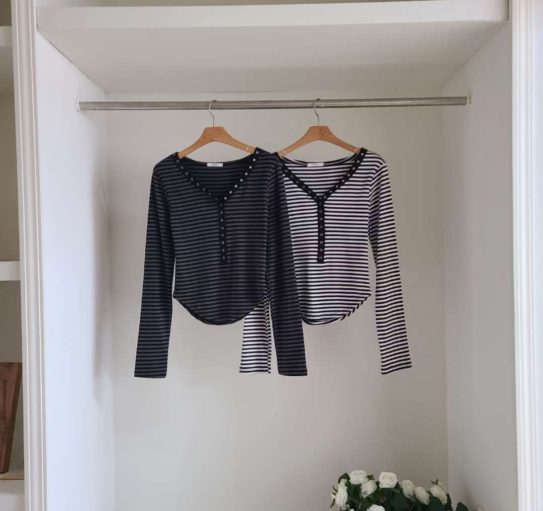 ※預購 間條修腰間條掛頸Top